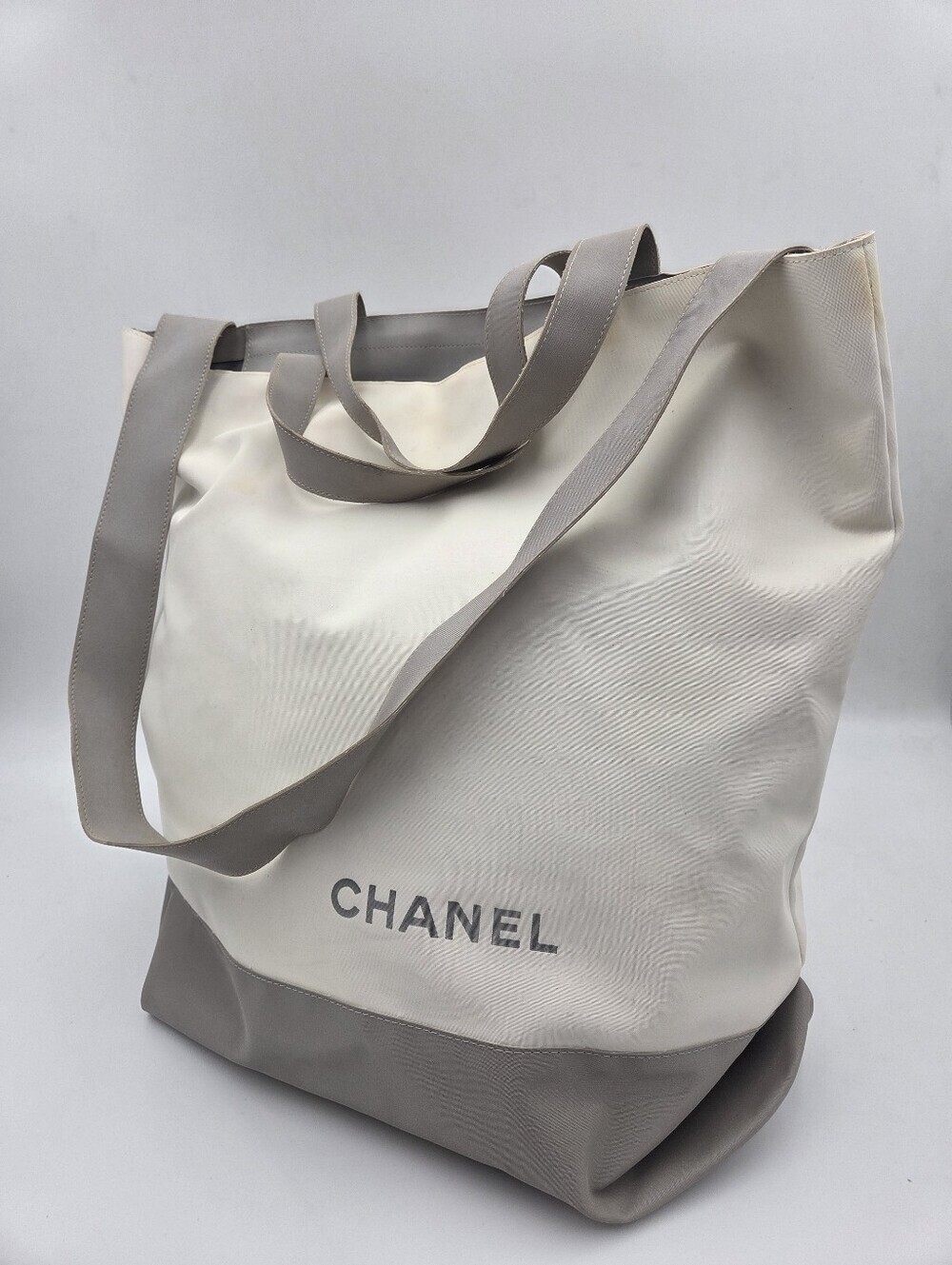 CHANEL Sports Line 2WAY Bag Shoulder Bag Crossbody Tote ag Nylon White Gray
